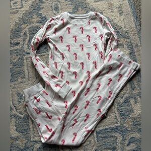 Primary kids! Red and White Candy Cane Kids Pajamas, size 8/9